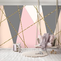 Флизелиновые фотообои на стену 460x300 см Декор из треугольников (10753V12) +клей