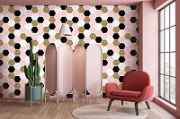 Геометрия на флизелиновых фото обоях соты 416x290 см Декор из шестиугольной мозаики (10754VEXXXXL) +клей