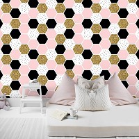 Флизелиновые фотообои геометрия соты 460x300 см Декор из шестиугольной мозаики (10754V12) +клей