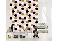 Флизелиновые фотообои с геометрическими фигурами 184x254 см Декор из шестиугольной мозаики (10754V4A)+клей