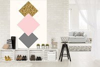 Флизелиновые фотообои в коридор 206x275 см Ромбы (10756VEA)+клей