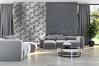 Флизелиновые фотообои геометрия 206x275 см Серые Абстрактные Треугольники (10757VEA)+клей