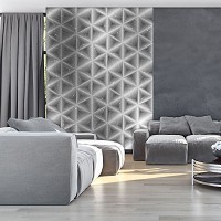 Флизелиновые фотообои геометрический узор 184x254 см Серые Абстрактные Треугольники (10757V4A)+клей