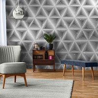 3д флизелиновые фотообои 520x318 см Серые Абстрактные Треугольники (10757VEXXXXXL) +клей