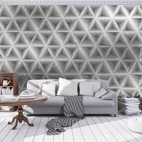 Флизелиновые 3д фотообои на стену 416x254 см Серые Абстрактные Треугольники (10757VEXXXL) +клей