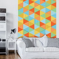 Флизелиновые фотообои с геометрическим рисунком 184x254 см Красочные треугольники (10758V4A)+клей