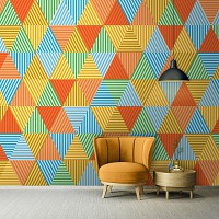 Флизелиновые фотообои абстракция 416x290 см Красочные треугольники (10758VEXXXXL) +клей