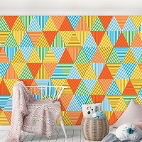 Флизелиновые фотообои абстракция 368x280 см Красочные треугольники (10758V10) +клей