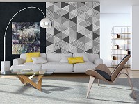 Повторяющийся узор на флизелиновых фото обоях 206x275 см Черно-белые треугольники (10759VEA)+клей - вид 5 миниатюра