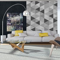 Геометрия на флизелиновых фото обоях 184x254 см Черно-белые треугольники (10759V4A)+клей