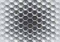 Флизелиновые фотообои абстрактные 254x184 см Серые 3D Шестигранники (10760V4)+клей - вид 1 миниатюра