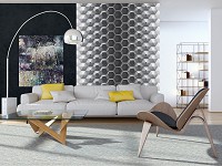 Флизелиновые фотообои соты 206x275 см 3D узор из серых шестигранников (10762VEA)+клей - вид 5 миниатюра