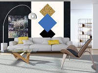 Искусство флизелиновые фотообои 184x254 см Абстракция Ромбы (10778V4A)+клей