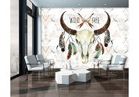 Фото тварин флізелінові фотошпалери 368x280 см Череп з пір'ям (10782V10) +клей - вид 5 мініатюра