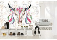 Флізелінові фотошпалери пір'я Череп (10783V)+клей - вид 5 мініатюра