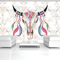 Флізелінові фотошпалери пір'я Череп (10783V)+клей - вид 6 мініатюра