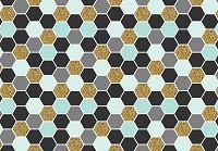 Флизелиновые фотообои геометрия в детскую шестиугольники 312x219 см Абстракция разноцветные соты (10784VEXXL) +клей - вид 1 миниатюра