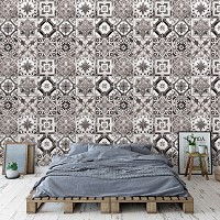Геометрия на флизелиновых фото обоях 254x184 см Серая мозаика под плитку (10799V4)+клей