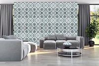 Искусство флизелиновые фотообои 312x219 см Серый геометрический узор под плитку (10800VEXXL)+клей