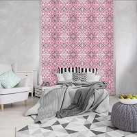 Флизелиновые фотообои абстракция в интерьере 206x275 см Розовый геометрический узор под плитку (10801VEA)+клей