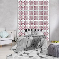 Флизелиновые фотообои с геометрическим рисунком 184x254 см Красно белый геометрический узор под плитку+клей - вид 6 миниатюра