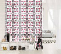 Клетка флизелиновые фотообои 184x254 см Декоративный узор под плитку (10804V4A)+клей