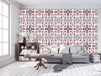 Флизелиновые фотообои в клетку 254x184 см Декоративный узор под плитку (10804V4)+клей