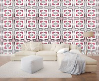 Флізелінові фотошпалери в клітку 254x184 см Декоративний візерунок під плитку (10804V4)+клей - вид 7 мініатюра