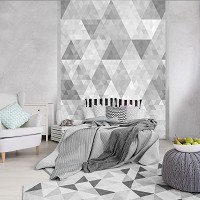 Флизелиновые фотообои с геометрическими фигурами 206x275 см Узор из серых треугольников (10834VEA)+клей