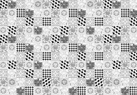 Флізелінові фотошпалери в клітку на кухні фото 416x254 см Чорно-біла плитка - мозаїка (10855VEXXXL) +клей - вид 1 мініатюра