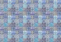 Флізелінові фотошпалери абстракція 312x219 см Барвисті сині плитки (10857VEXXL) +клей - вид 1 мініатюра