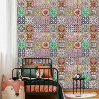 Флизелиновые фотообои абстракция 520x318 см Разноцветные красочные плитки (10858VEXXXXXL) +клей