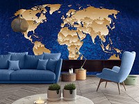 Флизелиновые фотообои 254x184 см Карты мира в сепии (10870V4)+клей