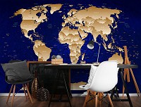 Текстура флизелиновые фотообои 416x254 см Карта мира в сепии (10870VEXXXL) +клей