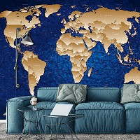 Флизелиновые фотообои 520x318 см Карта мира в сепии (10870VEXXXXXL) +клей