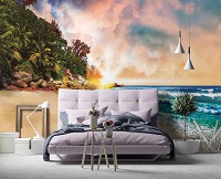 Флизелиновые фотообои в интерьере 254x184 см Закат на морском пляже (10876V4)+клей - вид 8 миниатюра