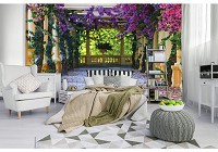 Флизелиновые фотообои 254x184 см Терраса с цветами (10877V4)+клей