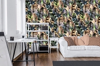 Флизелиновые фотообои для стен птицы 254x184 см Красивые разноцветные перья (10922V4)+клей