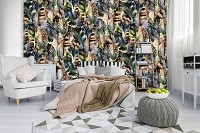 Флизелиновые фотообои на стену птички 416x290 см разноцветные перья (10922VEXXXXL) +клей