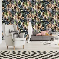 Флизелиновые фотообои в гостиную птицы 368x254 см Красивые разноцветные перья (10922V8) +клей