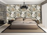 Флізелінові візерунки для фото шпалер 254x184 см Бежеві півонії (10934V4)+клей