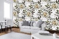 Флизелиновые фотообои цветок 520x318 см Золотые пионы (10935VEXXXXXL) +клей