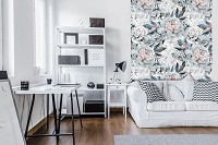 Флізелінові фотошпалери квіти 184x254 см Постільні півонії (10936V4A)+клей