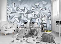 Флизелиновые фотообои 3д расширяющие 520x318 см Пирамиды на сером фоне (10937VEXXXXXL) +клей