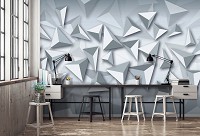 Флизелиновые фотообои 3д Пирамиды на сером фоне (10937V)+клей