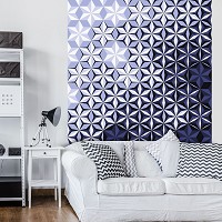 Красивые флизелиновые фотообои абстракция 206x275 см Мозаика из ромбов (10939VEA)+клей