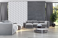 3д флизелиновые фотообои на стену 206x275 см Мозаика из серых кубиков (10940VEA)+клей