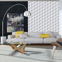 3d флизелиновые фотообои 184x254 см Мозаика из серых кубиков (10940V4A)+клей