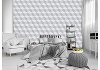 3d флизелиновые фотообои 416x254 см Мозаика из серых кубиков (10940VEXXXL) +клей