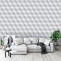 Флизелиновые фотообои абстракция 368x254 см 3D Мозаика из серых кубиков (10940V8) +клей